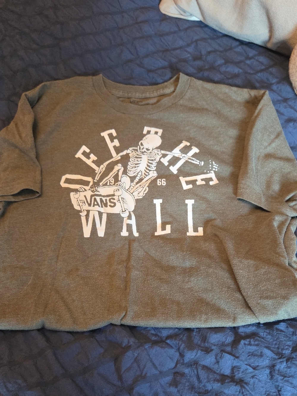 Vans Olive Green 'Off The Wall' Skull Graphic Wall Art